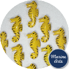 8021-P8 - Painted Wood Seahorses - 6 Pack